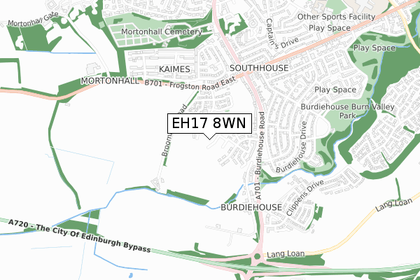 EH17 8WN map - small scale - OS Open Zoomstack (Ordnance Survey)