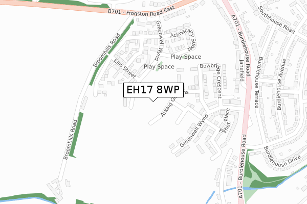 EH17 8WP map - large scale - OS Open Zoomstack (Ordnance Survey)