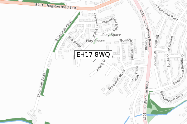 EH17 8WQ map - large scale - OS Open Zoomstack (Ordnance Survey)