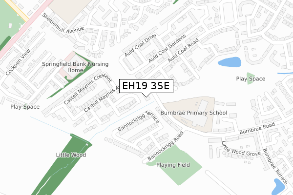 EH19 3SE map - large scale - OS Open Zoomstack (Ordnance Survey)