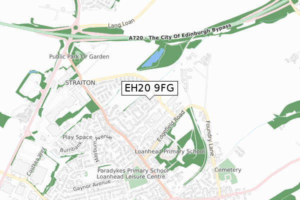 EH20 9FG map - small scale - OS Open Zoomstack (Ordnance Survey)