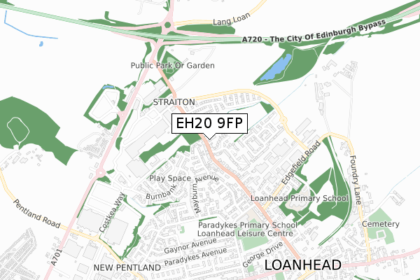 EH20 9FP map - small scale - OS Open Zoomstack (Ordnance Survey)