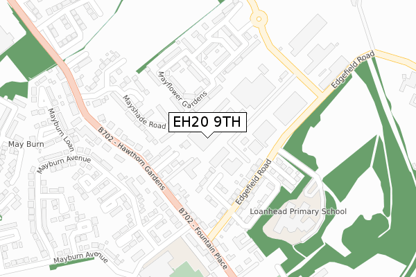 EH20 9TH map - large scale - OS Open Zoomstack (Ordnance Survey)