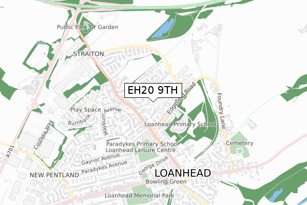 EH20 9TH map - small scale - OS Open Zoomstack (Ordnance Survey)