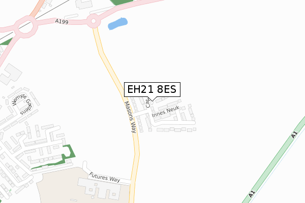 EH21 8ES map - large scale - OS Open Zoomstack (Ordnance Survey)