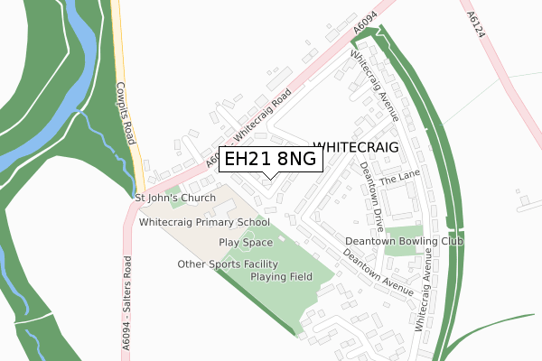 EH21 8NG map - large scale - OS Open Zoomstack (Ordnance Survey)