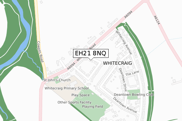 EH21 8NQ map - large scale - OS Open Zoomstack (Ordnance Survey)