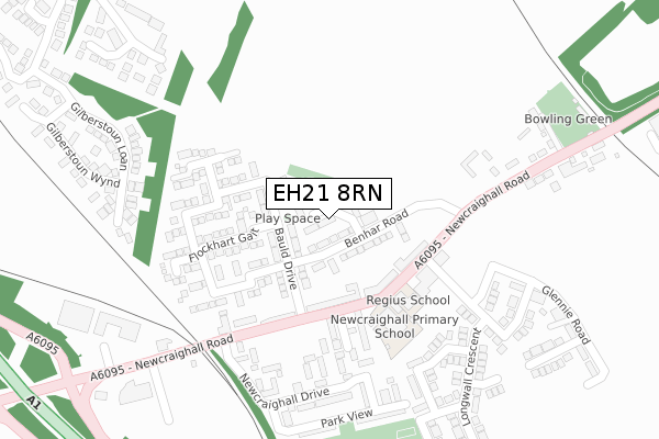 EH21 8RN map - large scale - OS Open Zoomstack (Ordnance Survey)