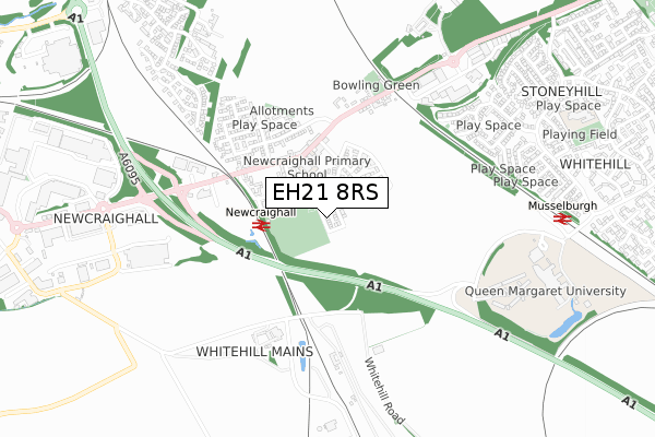 EH21 8RS map - small scale - OS Open Zoomstack (Ordnance Survey)