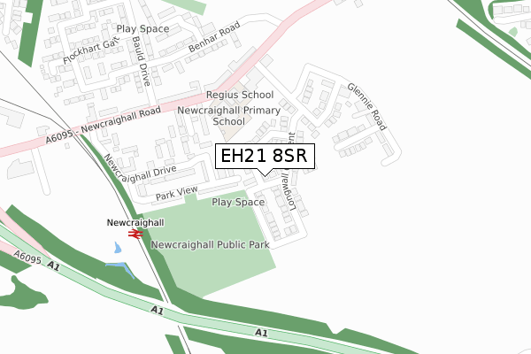 EH21 8SR map - large scale - OS Open Zoomstack (Ordnance Survey)