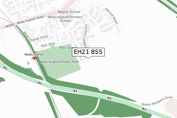 EH21 8SS map - large scale - OS Open Zoomstack (Ordnance Survey)