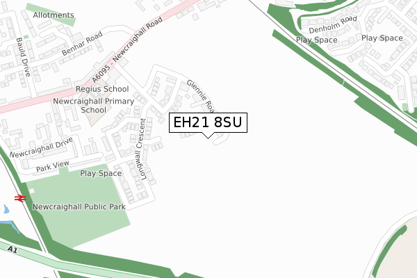 EH21 8SU map - large scale - OS Open Zoomstack (Ordnance Survey)