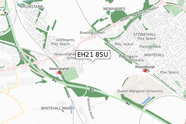 EH21 8SU map - small scale - OS Open Zoomstack (Ordnance Survey)