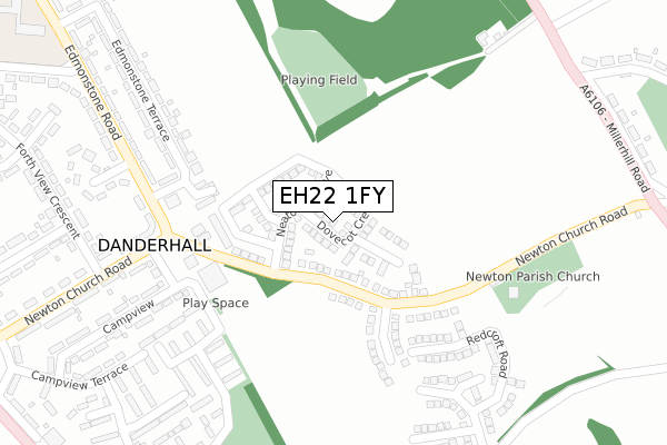 EH22 1FY map - large scale - OS Open Zoomstack (Ordnance Survey)