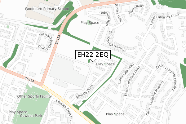 EH22 2EQ map - large scale - OS Open Zoomstack (Ordnance Survey)