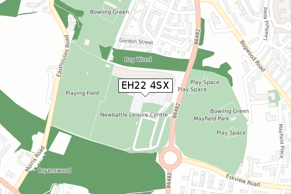 EH22 4SX map - large scale - OS Open Zoomstack (Ordnance Survey)