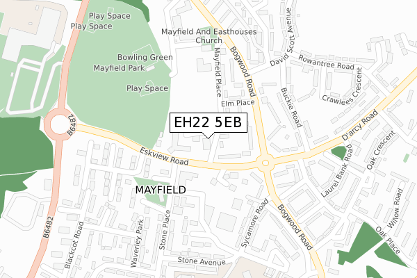 EH22 5EB map - large scale - OS Open Zoomstack (Ordnance Survey)