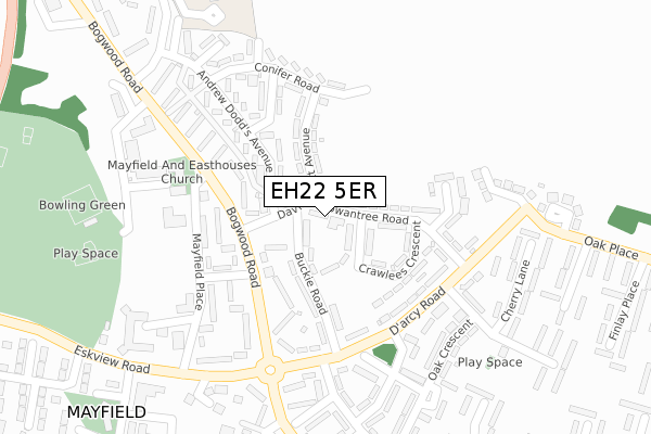 EH22 5ER map - large scale - OS Open Zoomstack (Ordnance Survey)