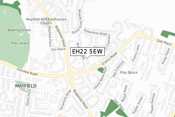 EH22 5EW map - large scale - OS Open Zoomstack (Ordnance Survey)