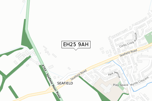 EH25 9AH map - large scale - OS Open Zoomstack (Ordnance Survey)