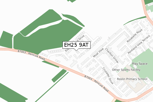 EH25 9AT map - large scale - OS Open Zoomstack (Ordnance Survey)