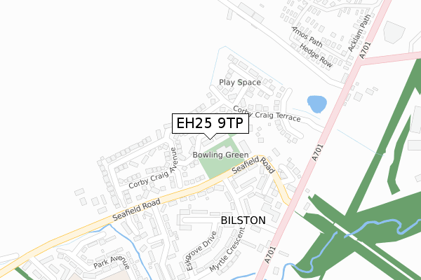 EH25 9TP map - large scale - OS Open Zoomstack (Ordnance Survey)