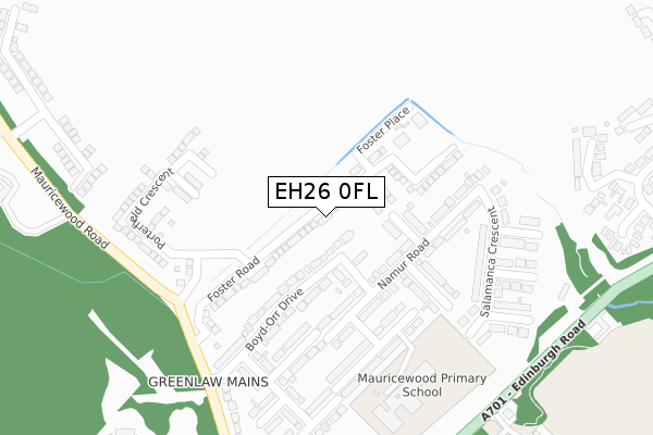 EH26 0FL map - large scale - OS Open Zoomstack (Ordnance Survey)
