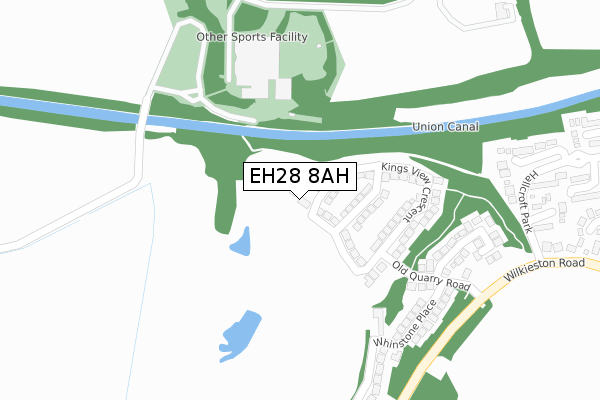 EH28 8AH map - large scale - OS Open Zoomstack (Ordnance Survey)