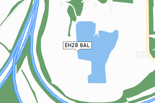 EH28 8AL map - large scale - OS Open Zoomstack (Ordnance Survey)