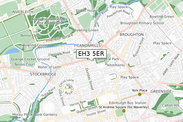 EH3 5ER map - small scale - OS Open Zoomstack (Ordnance Survey)