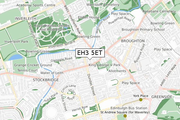 EH3 5ET map - small scale - OS Open Zoomstack (Ordnance Survey)