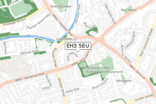 EH3 5EU map - large scale - OS Open Zoomstack (Ordnance Survey)