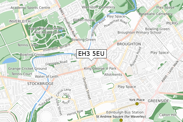 EH3 5EU map - small scale - OS Open Zoomstack (Ordnance Survey)