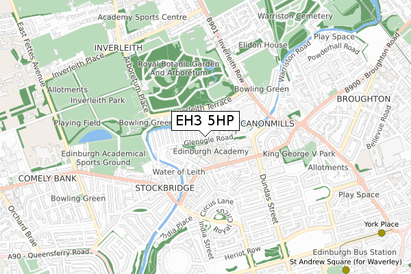 EH3 5HP map - small scale - OS Open Zoomstack (Ordnance Survey)