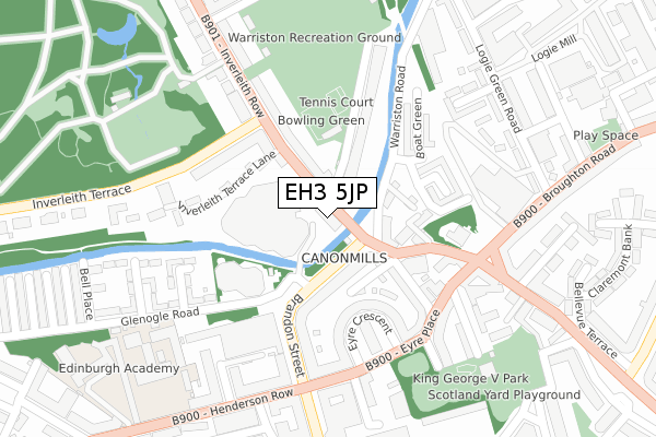 EH3 5JP map - large scale - OS Open Zoomstack (Ordnance Survey)