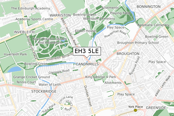 EH3 5LE map - small scale - OS Open Zoomstack (Ordnance Survey)