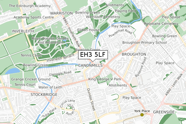 EH3 5LF map - small scale - OS Open Zoomstack (Ordnance Survey)