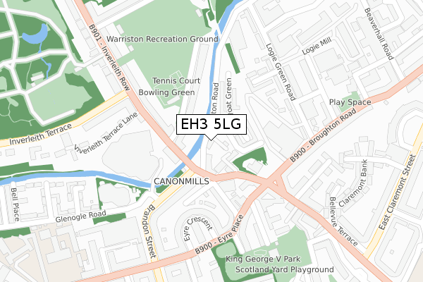 EH3 5LG map - large scale - OS Open Zoomstack (Ordnance Survey)