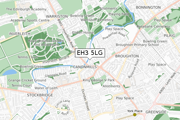 EH3 5LG map - small scale - OS Open Zoomstack (Ordnance Survey)