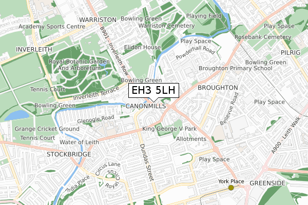 EH3 5LH map - small scale - OS Open Zoomstack (Ordnance Survey)