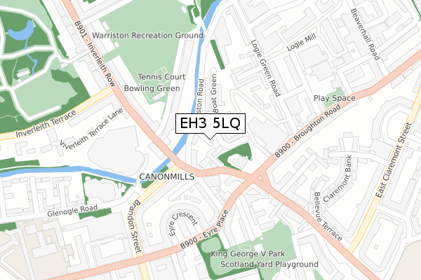 EH3 5LQ map - large scale - OS Open Zoomstack (Ordnance Survey)