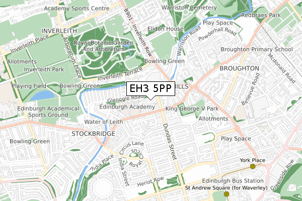 EH3 5PP map - small scale - OS Open Zoomstack (Ordnance Survey)