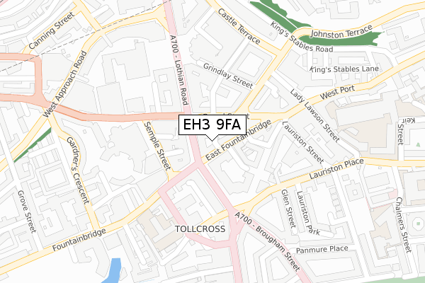 EH3 9FA map - large scale - OS Open Zoomstack (Ordnance Survey)