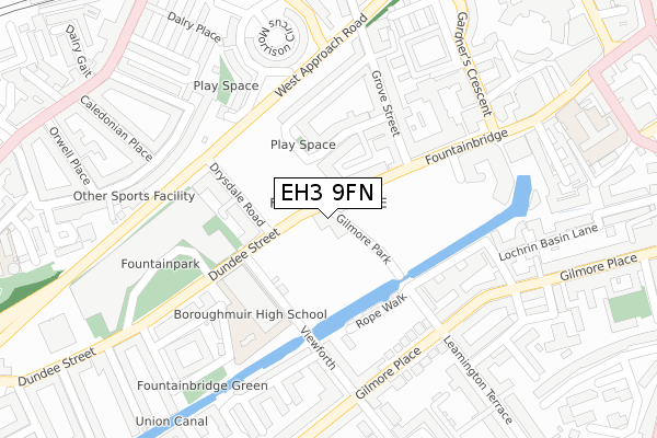 EH3 9FN map - large scale - OS Open Zoomstack (Ordnance Survey)