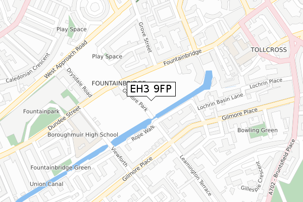 EH3 9FP map - large scale - OS Open Zoomstack (Ordnance Survey)