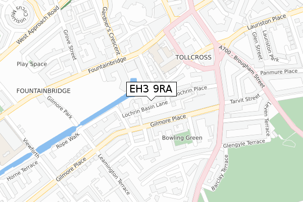 EH3 9RA map - large scale - OS Open Zoomstack (Ordnance Survey)