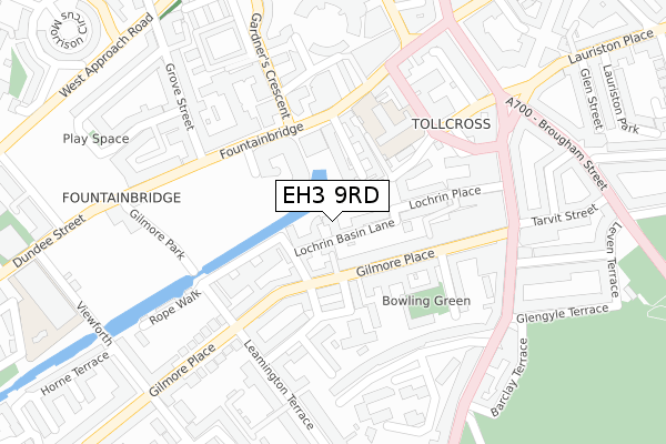 EH3 9RD map - large scale - OS Open Zoomstack (Ordnance Survey)