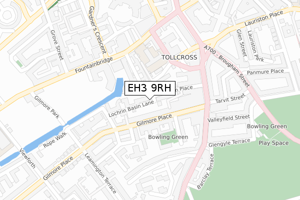 EH3 9RH map - large scale - OS Open Zoomstack (Ordnance Survey)