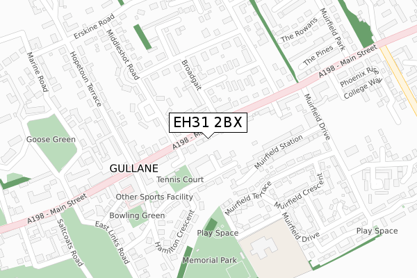 EH31 2BX map - large scale - OS Open Zoomstack (Ordnance Survey)