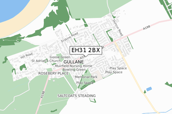 EH31 2BX map - small scale - OS Open Zoomstack (Ordnance Survey)